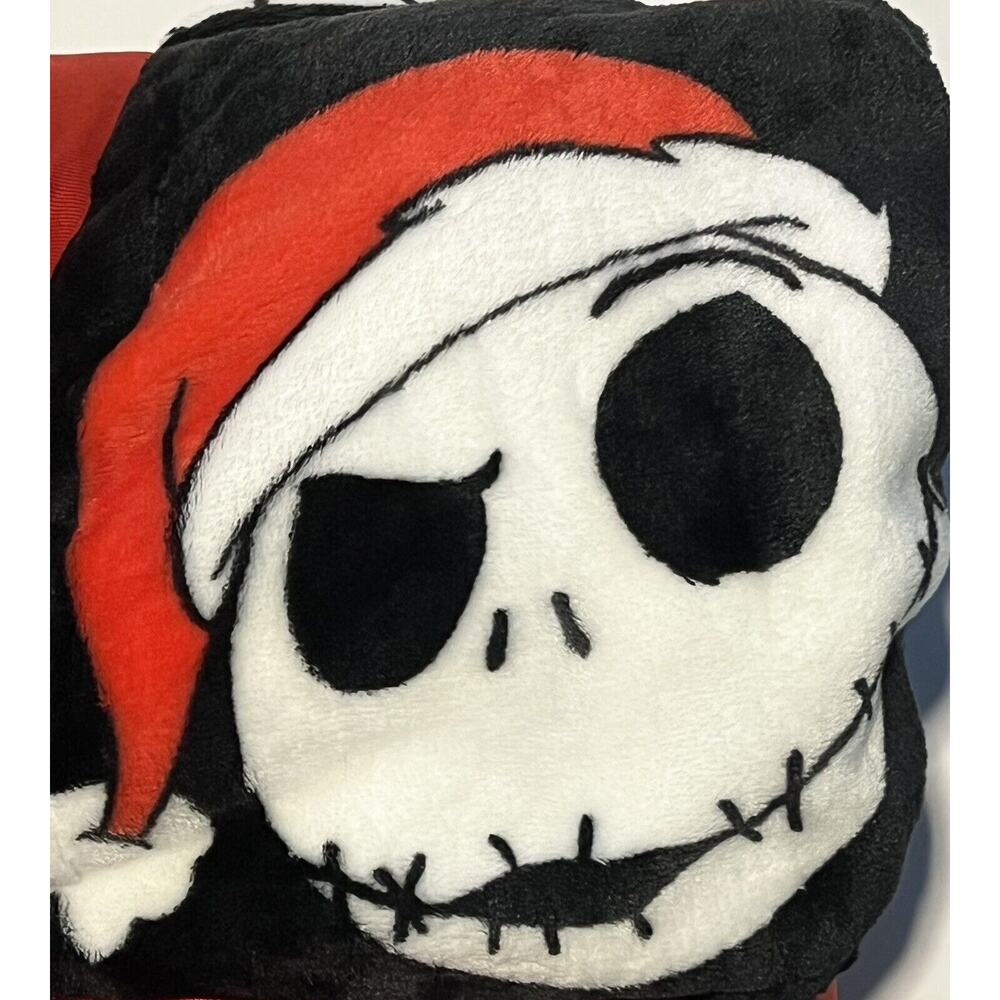Jack Skellington Full Queen Fleece Bed Blanket 90” X 90” Christmas Santa Hat - Picture 5 of 12